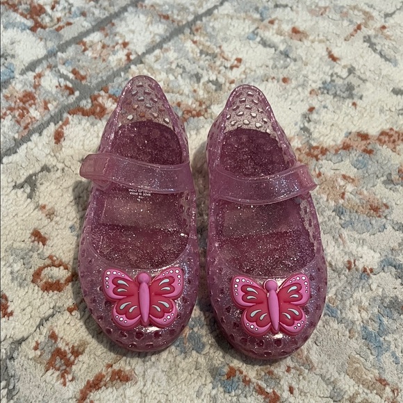 Old Navy Other - Old Navy Pink Glitter Butterfly Jelly Shoes
